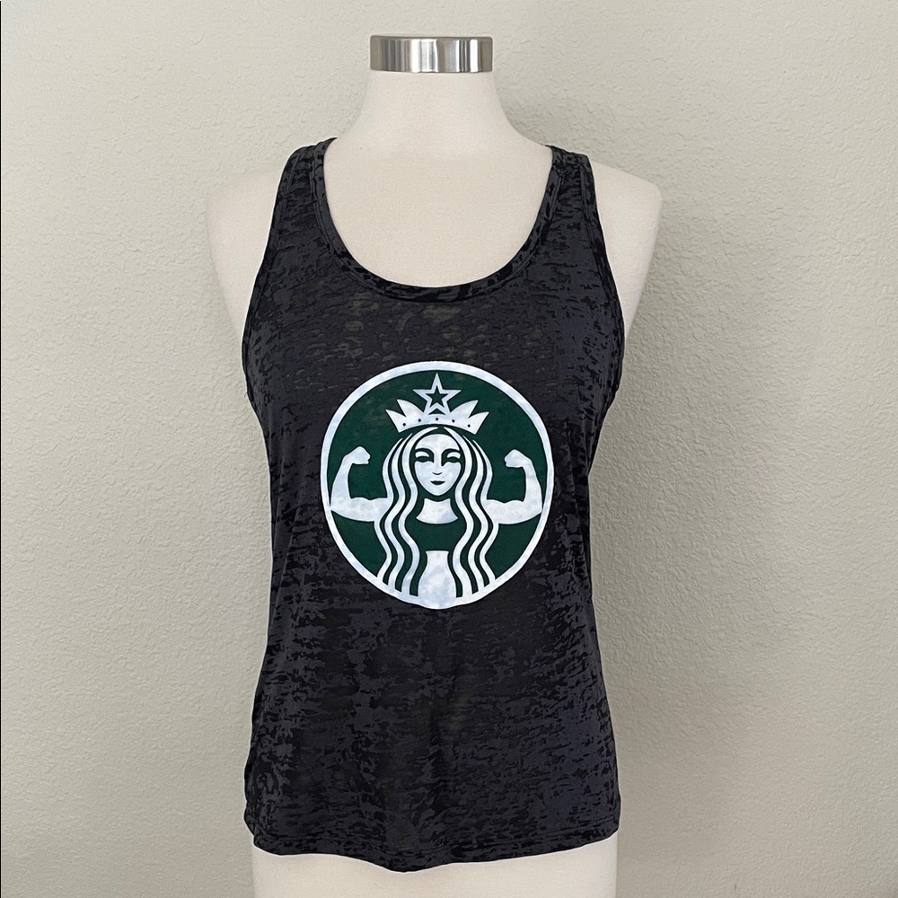 Black Graphic Tank Top with Iconic Logo